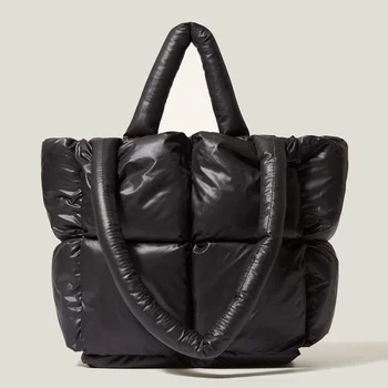Модни Големи чанти с подплата, Дизайнерски Ватиран Дамски чанти през рамо, Луксозна Найлон Naka памучен чанта през рамо, Зимна чанта 2022