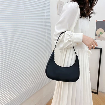 Модни простота, однотонная чанта през рамо, женствена чанта под мишниците, женски клатчи с горната дръжка, чанта, джоб, чанта-месинджър