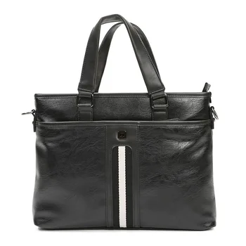 Модни Раирана Мъжка чанта С горната дръжка, Бизнес Мъжки чанти, Многофункционална чанта-месинджър, Мъжки портфейл, 15-инчовата Чанта За Лаптоп