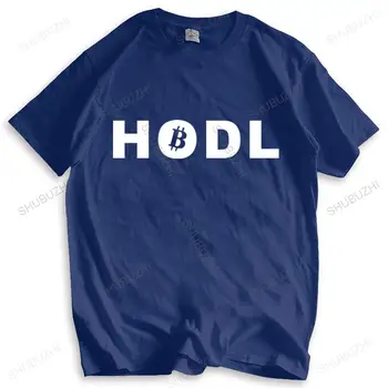 Мъжки летни памучни фланелка свободни върховете на Bitcoin HODL Тениска - Криптовалюта Satoshi Търговия Ламбо Moon унисекс тениска на тениски