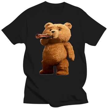 Мъжки Ризи с Принтом Стара Ted Bear Drink Beer Poster, Летни Памучни Тениски С къс ръкав, Готини Тениски, Потници, Градинска Облекло