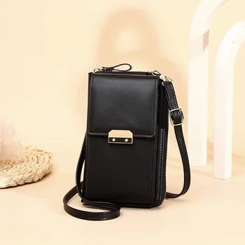 Нова чанта за мобилен телефон Дамска чанта модна проста женска чанта през рамо чанта-месинджър с корейски заключване Малка квадратна чанта