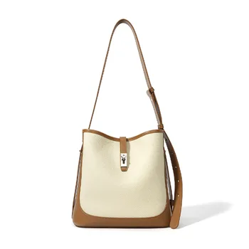 Новата модерна и висококачествена чанта за чанта от мека кожа, голям капацитет за жени Instagram Кожена чанта през рамо