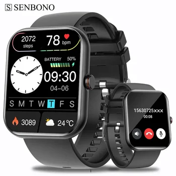 Нови мъжки смарт часовници Bluetooth Покана 1,91-цолови спортни часовници с фитнес на тракера, водоустойчив умен часовник за мъже и жени за Android