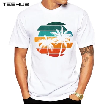 Нови постъпления 2019 TEEHUB Cool Tropical Island Design, Мъжки модни тениска с принтом, върхове с кръгло деколте и къс ръкав, тениска хипстерская