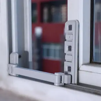 Новият тип защитна ключалка за прозорец, домакински ограничител за плъзгащи се врати, защита от отваряне и падения, регулируем обтегач прозорец