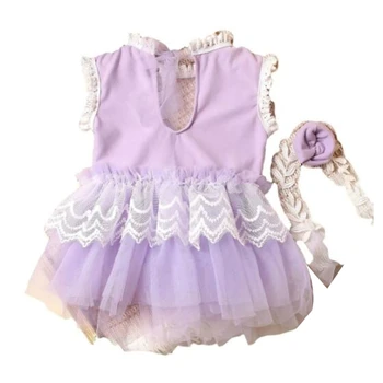 Облекло за фотосесия на новородено Меко и удобно бельо рокля със седалище убором в подарък