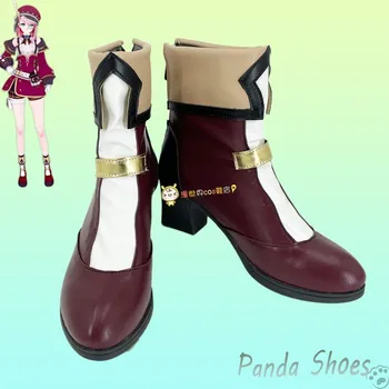 Обувки за cosplay Charlotte Genshinimpact Аниме игра Cos Game Charlotte Cosplay костюм, Реквизит Обувки за парти Против Хелоуин Парти