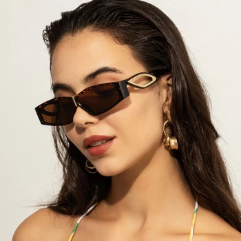 Правоъгълни слънчеви очила, Дамска мода, Дизайн на малка рамки за очила, Слънчеви очила, Жена марка, Дизайнерски Пънк, Черен Наклон, Oculos De Sol