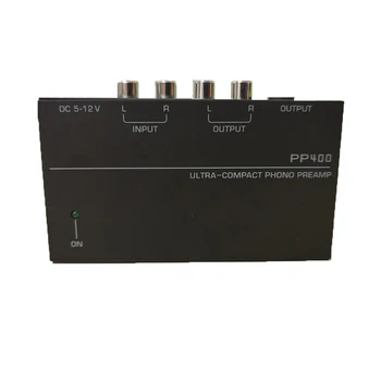 Предусилвател PP400 Phono Preamp Ультракомпактный RCA Вход-Изход 1/4 инча TRS Уикенд Интерфейси Предусилвател с Жак EU-US