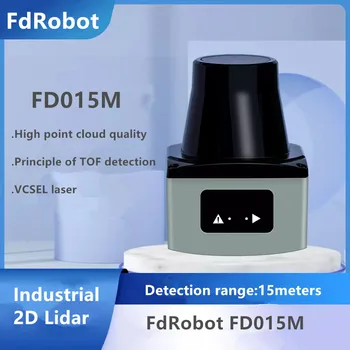 Промишлен 2D лазерен далекомер FdRobot lidar FD015M TOF 15m, за да заобиколи робота препятствия Взаимодействие със стената, пода екран