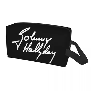 Пътна чанта за тоалетни принадлежности Легендите на френския рок Джони Холлидея Kawaii Makeup Cosmetic Organizer За съхранение на женската козметика Dopp Kit Case