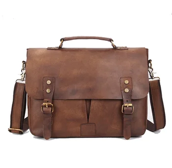 Реколта мъжки офис чанти от естествена кожа, чанти през рамо, мъжка чанта, 13-инчови калъфи за лаптопи, мъжка чанта от естествена кожа формат А4
