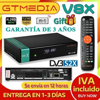 Сателитен приемник DVB-S2 GTMEDIA V8X H. 265 DVB S2 S2X Вграден Wifi Поддръжка TNTsat smart GT MEDIA V7S 2X usb wifi H. 264
