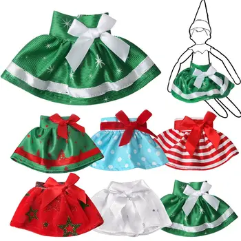 Сладко облекло за кукли-елф, аксесоари за кукли в рождественском стил, червено, зелено, с бяла рокля, аксесоари за детски играчки, части за коледни подаръци