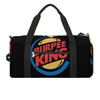 Спортна чанта Burpee King, спортна чанта за фитнес с голям капацитет, класически Мъжки Дамски чанта за почивните дни, Колоритен чанта за тренировки