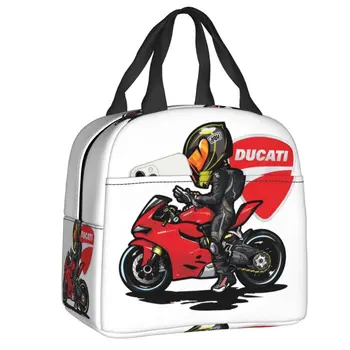 Спортна чанта за обяд Racing Ducatis с изолация за пикник на открито, термосумка за Bento, дамски и детски чанти-тоут, контейнер за хранене