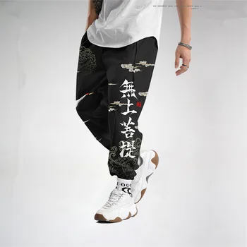 Спортни панталони Бодхи с принтом китайски дракон от анимационни дамски / Мъжки спортни панталони за джогинг, пролетни улични панталони в стила аниме, Модни панталони
