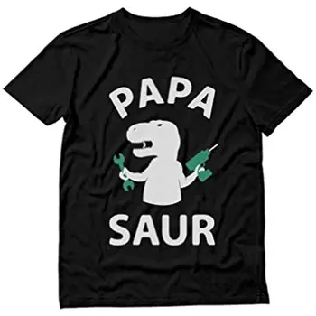 Тениска Papa Saur Подаръци за татко от дъщерята и сина на Забавни тениски Trex в Деня на бащите Тениски с графичен модел Мъжки дрехи Тениски оверсайз