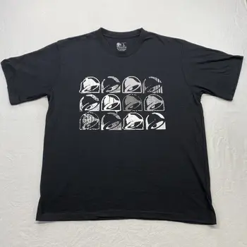 Тениска Taco Bell за възрастни свободно cut, черен двустранен тениска за работниците и служителите с дълъг ръкав