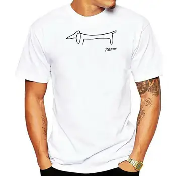 Тениска с изображение на куче-дакел на Пабло Пикасо, размер M, Xl, 2Xl, 18Xl тениска