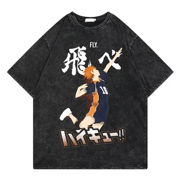 Тениска с японското аниме Haikyuu за мъже и жени, лятна тениска с изображение харадзюку, Потници, тениски унисекс Оверсайз