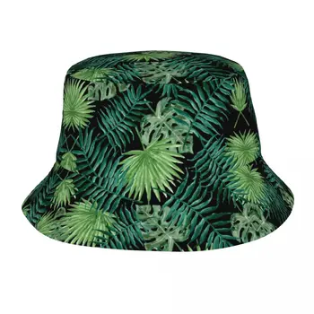 Тропически растения от Джунглата, Палми, Унисекс, Шапки-кофи, Персонални Летни Плажни Слънчеви Летни Зелени листа, шапка