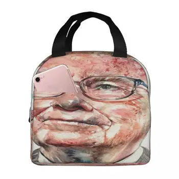 Чанта за обяд Suzanns Art с портрет на Уорън Бъфет, кавайная чанта, детски обяд-бокс, чанти за обяд за жени