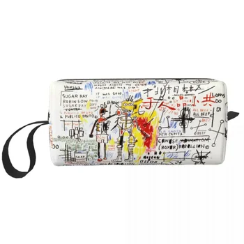 Чанта За Тоалетни Принадлежности Boxer Въстание Дамски Jean Michel Basquiats Graffiti Art Makeup Козметични Органайзер Lady Beauty Storage Dopp Box Kit