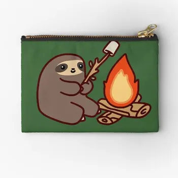 Чанта с цип Campfire Sloth, Портфейл, Чанта, Джоб за ключове, Монети, Чиста Козметика, Малки Гащи, Чорапи, Мъжки Опаковка, Пари