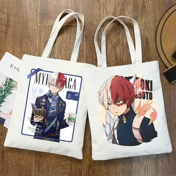 Чанти от аниме Todoroki Shoto с модел My Hero Academia, чанти през рамо, ежедневни чанти за пазаруване, чанта за момичета, дамски елегантен холщовая чанта