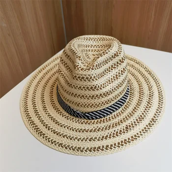 Шапка Women ' s Summer Hat Hats for Women Beach Bucket Hat Caps Male Man Summer Straw Hats Wide Brim Panama Hat шапка дамски летни